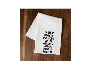 Funny Reindeer Names Tea Towel