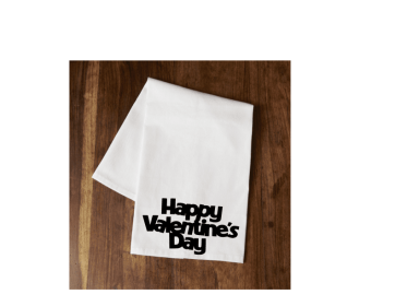 Happy Valentine's Day Tea Towel