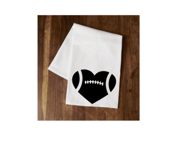 Heart Shaped Football Tea Towel