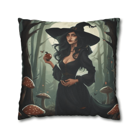 Fantasia Moon's The Enchanted Forest Witch Throw Pillow Covers