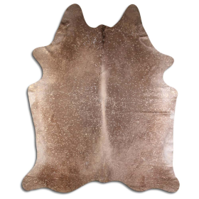 ACID WASHED HAIR ON COWHIDE GOLD METALLIC ON CAMEL