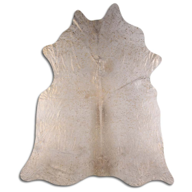 ACID WASHED HAIR ON COWHIDE GOLD METALLIC ON GREY