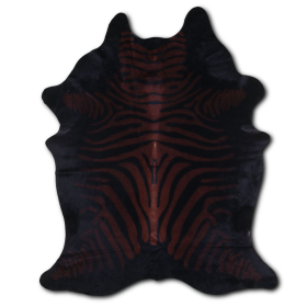 PRINTED HAIR ON COWHIDE ZEBRA BROWN-BLACK