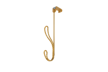 FantasHome Over The Door Hook Rack with 2 Hooks - Twisted Design (Gold)