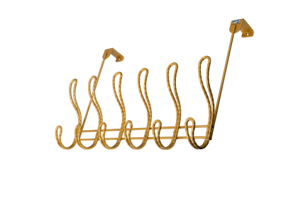 FantasHome Over The Door Hook Rack, Twisted Design with 12 Hooks (Gold)