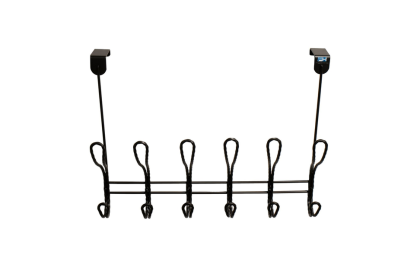 FantasHome Over The Door Hook Rack, Twisted Design with 12 Hooks (Black)