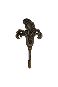 FantasHome Wall Mounted Cast Iron Home Decor Single Hook (Iris Flower)