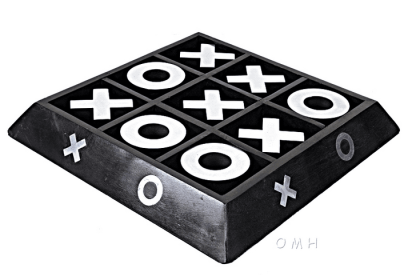 Tic-Tac-Toe Wooden and Aluminum Game Décor Piece