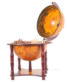 Red Globe Décor with Inner Chess Board- 13 Inches