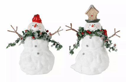 Snowman (Set of 4) 5.5"H, 6.5"H Terra Cotta