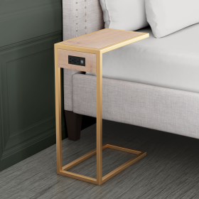 Ike Side Table Brown & Gold