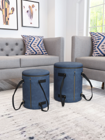 Candice Ottoman Storage Set Blue