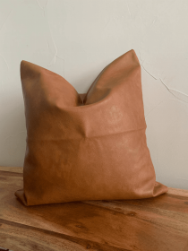 Faux Leather Throw Pillow Cover, 18X18 Inch