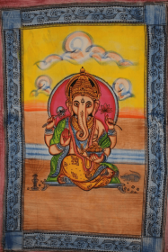 Ganesha Holding Lotus Flower In Pastels Tapestry