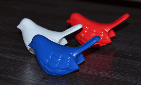 Vibhsa Bird Figurines Set of 3 Blue, Red, White