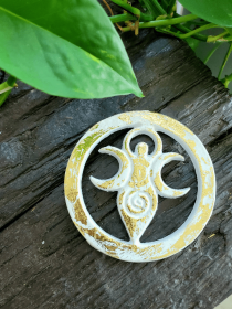 White + Gold Fertility Goddess Altar Tile