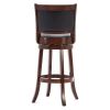 Cherry 29-inch Solid Wood Bar Stool with Faux Leather Swivel Seat