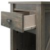 Farmhouse 1-Drawer Bedroom Nightstand with Open Shelf in Rustic Grey Oak