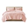 Full/Queen Pink Blush Soft Sherpa Faux Fur 3-Piece Comforter Set