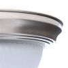 Round 11-inch Brushed Nickel Flush Mount Ceiling Light with Frosted Glass Shade