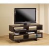 Modern TV Stand Entertainment Center in Dark Brown Cappuccino Wood Finish