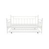 Twin White Metal Daybed Frame with Roll-Out Turndle Bed