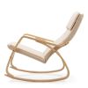 Farmhouse Beige/Natural Linen Upholstered Rocking Chair