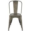 Set of 4 - Stackable Modern Cafe Bistro Dining Side Chair in Gun Metal Finish