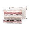 Full/Queen Lightweight Rustic Red Chevron Stripe Reversible 3 Piece Quilt Set