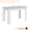 47-inch Kitchen Dining Table or Computer Desk in White Light Grey Wood Finish