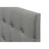 Full size Contemporary Button-Tufted Headboard in Grey Upholstered Fabric