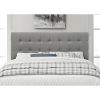 Full size Contemporary Button-Tufted Headboard in Grey Upholstered Fabric