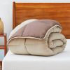 Full All Seasons Beige/Brown Reversible Polyester Down Alternative Comforter