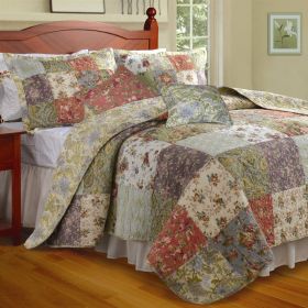 Full / Queen size 100% Cotton Floral Paisley Reversible Quilt Set