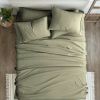 King Size, Sage 6 PCS Soft Wrinkle Resistant Microfiber/Polyester Sheet Set