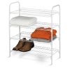 White Metal 4-Shelf Shoe Rack - Holds up to 9 Pair of Shoes