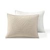 Full/Queen Lightweight Fern Leaf Reversible 3-PC White Beige Cotton Quilt Set