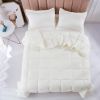 Queen Size Off White 3 Piece Microfiber Reversible Comforter Set