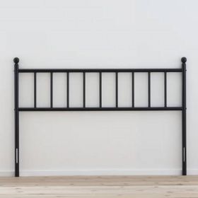 King size Traditional Farmhouse Headboard in Matte Black Metal Finish