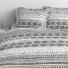 King 3 Piece Scandinavian Style Chevron Black White Reversible Cotton Quilt Set