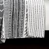 King 3 Piece Scandinavian Style Chevron Black White Reversible Cotton Quilt Set