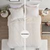 King/CAL King Reversible Soft Sherpa Faux Fur 3-Piece Comforter Set in Ivory