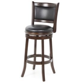 Cappuccino 29-inch Swivel Barstool with Faux Leather Cushion Seat