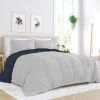 Twin/Twin XL 2-Piece Microfiber Reversible Comforter Set in Navy Blue/Grey