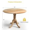 40-inch Round Solid Wood Farmhouse Kitchen Dining Table in Natural Wooden Finish