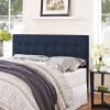 Full size Navy Fabric Modern Upholstered Headboard