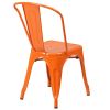 Set of 4 Outdoor Indoor Orange Metal Stacking Bistro Dining Chairs