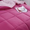 King/Cal King Traditional Microfiber Reversible 3 Piece Comforter Set in Pink