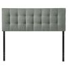 King size Grey Fabric Upholstered Headboard with Modern Tufting