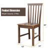 Set of 2 Solid Wood Armless Mission Style Dining Chairs in Walnut Brown Finish